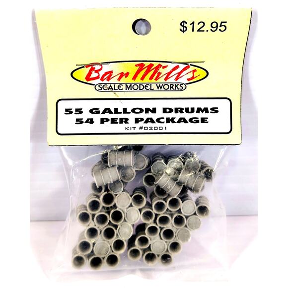 Bar Mills Kit #02001 55 GALLON DRUMS, HO Scale, New, See Pics/Description. - Picture 1 of 4